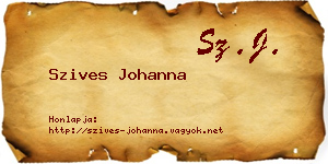 Szives Johanna névjegykártya
